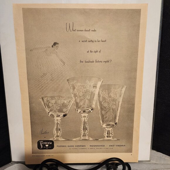 Fostoria Crystal Other - Fostoria Crystal Vintage Advertisement - Dec 1952